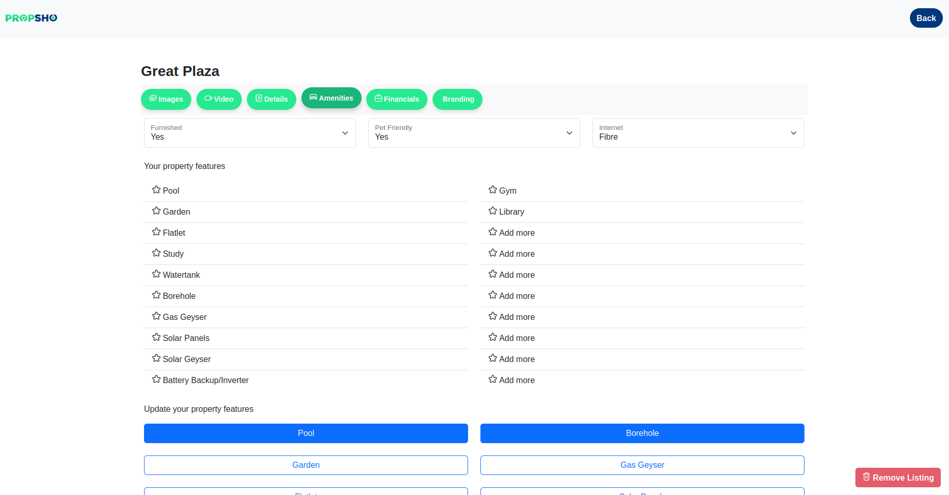 Contact Agent on Propsho